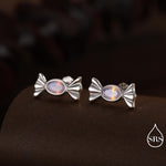 Opal Pink CZ Candy Stud Earrings in Sterling Silver, Silver or Gold Finish, Small Candy Sweet Earrings