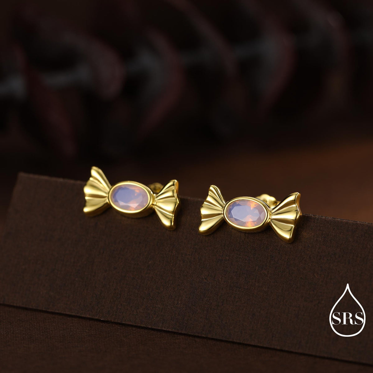 Opal Pink CZ Candy Stud Earrings in Sterling Silver, Silver or Gold Finish, Small Candy Sweet Earrings