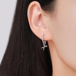 Tiny Scissors Huggie Hoops Earrings in Sterling Silver, Silver or Gold or Rose Gold Finish, Scissors Earrings, Detachable Charms