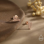 Harp Stud Earrings in Sterling Silver, Silver, or Gold or Rose Gold, Silver Harp Stud Earrings, Fun Musical Instrument Earrings