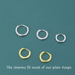 CZ Droplet Charms for Huggie Hoops, Sterling Silver, Gold, or Rose Gold, Pear Shaped, Detachable Earrings Charms
