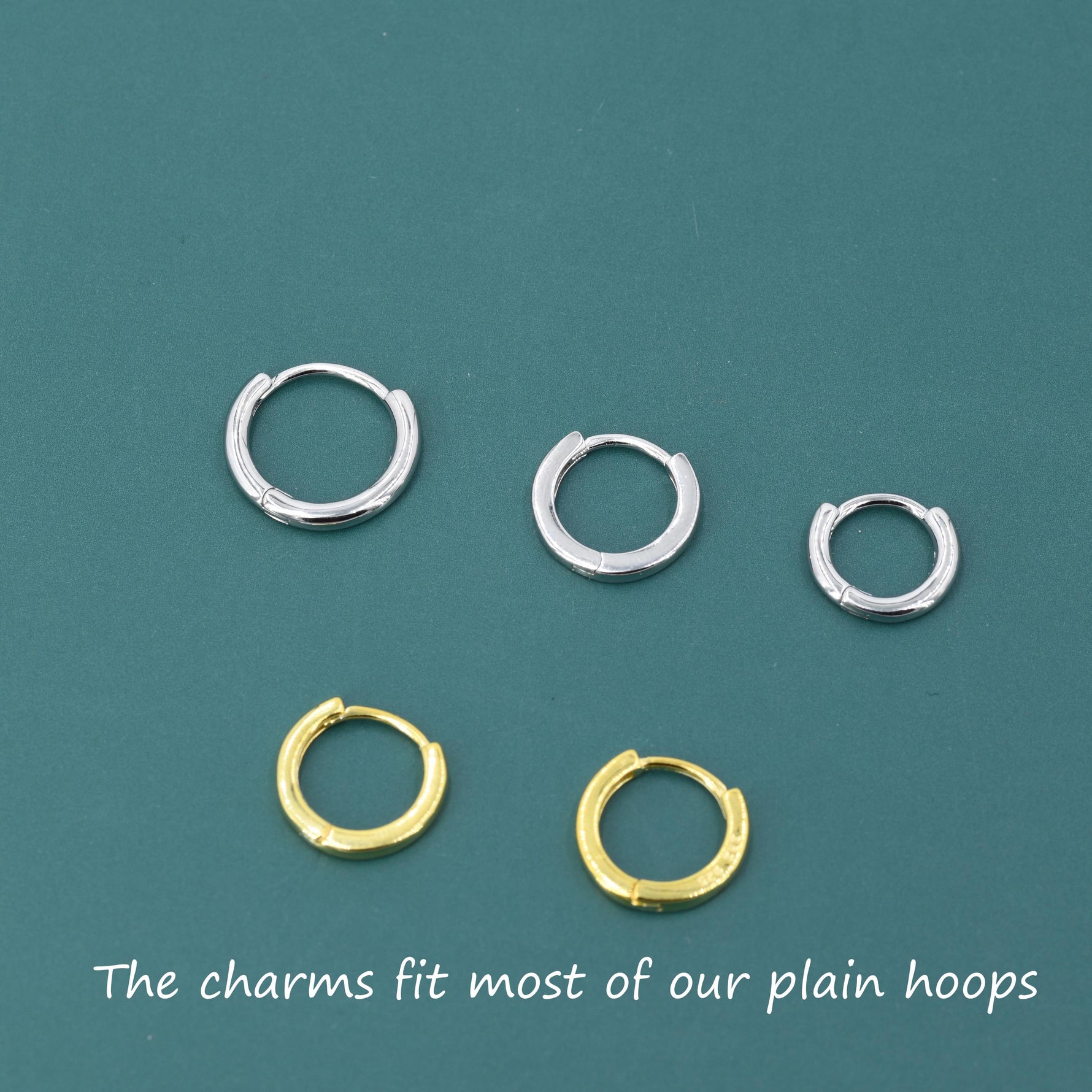 CZ Droplet Charms for Huggie Hoops, Sterling Silver, Gold, or Rose Gold, Pear Shaped, Detachable Earrings Charms