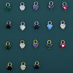 Sterling Silver Trillion Cut CZ Charms for Huggie Hoops Earrings, Detachable, Silver, Gold, or Rose Gold, Various Stone Options