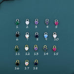 Sterling Silver Trillion Cut CZ Charms for Huggie Hoops Earrings, Detachable, Silver, Gold, or Rose Gold, Various Stone Options