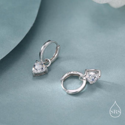 Sterling Silver Trillion Cut CZ Charms for Huggie Hoops Earrings, Detachable, Silver, Gold, or Rose Gold, Various Stone Options