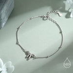 Ribbon Bow Bracelet in Sterling Silver, Silver or Gold or Rose gold, Satellite Bracelet, Solid Silver Bow Bracelet