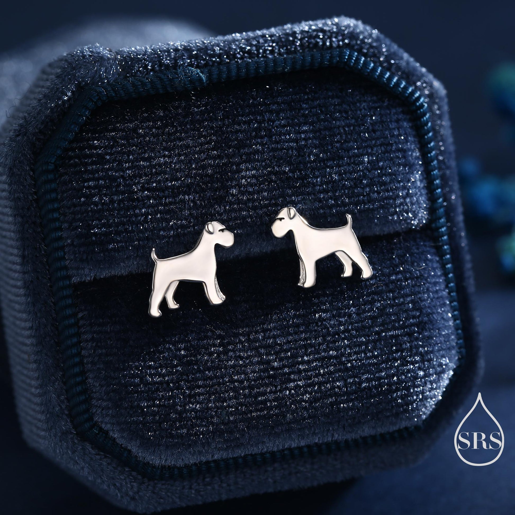 Schnauzer Dog Stud Earrings in Sterling Silver, Available in Silver or Gold or Rose Gold, Cute Dog Earrings, Animal Earrings, Pet Lover