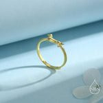 Sterling Silver Sausage Dog Ring, Silver or Gold, Adjustable Size Paw Print Ring, Small Pet Lover Ring, Sausage Dog Ring, Dog Ring