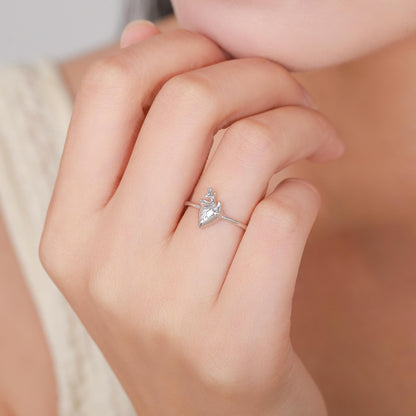 Sterling Silver Anatomical Heart Ring, Silver or Gold Finish, Adjustable Real Heart Ring, Gothic Style, Halloween Jewellery