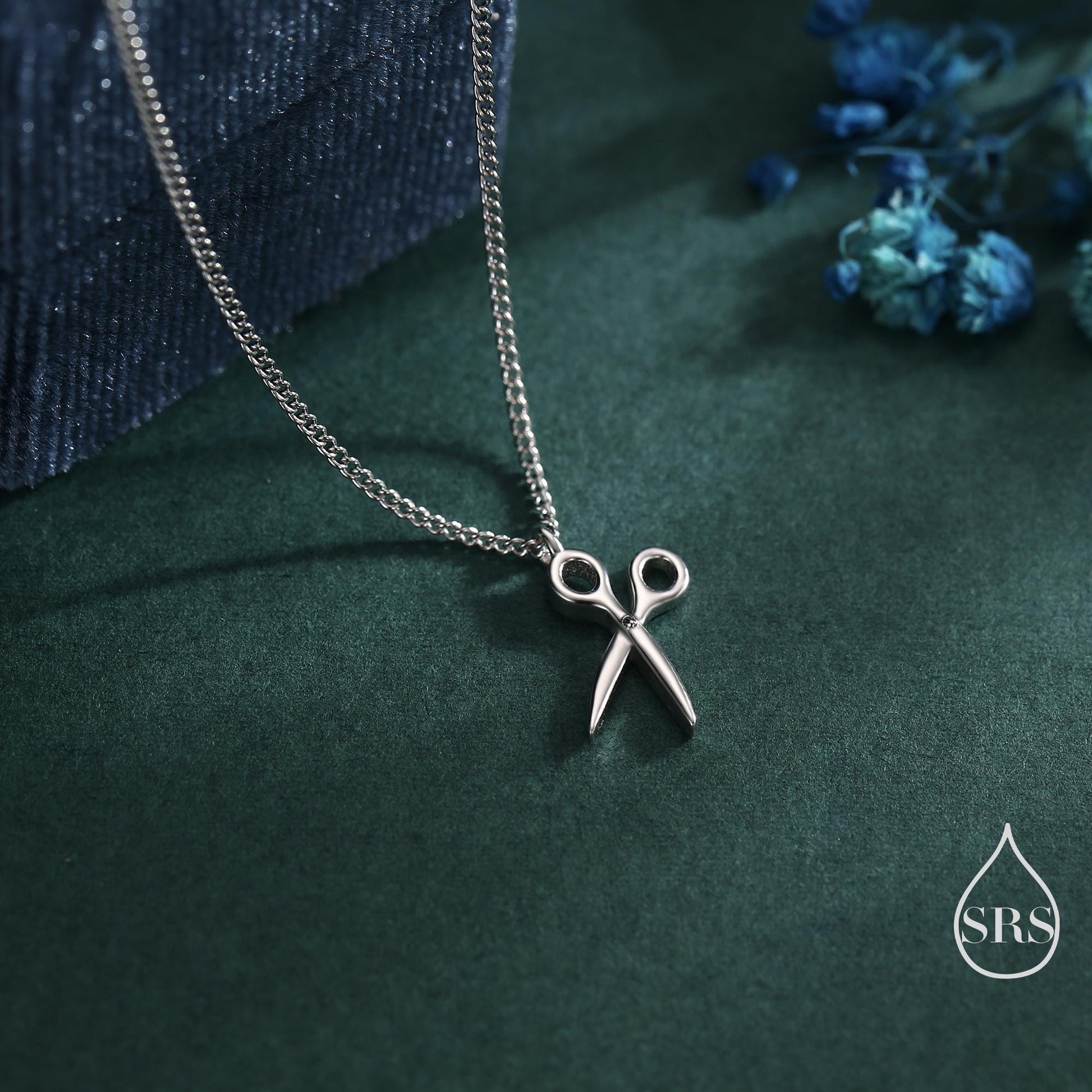 Very Small Scissors Pendant Necklace in Sterling Silver, Silver, Gold or Rose Gold, Cute Scissors Necklace, Silver Scissors Necklace