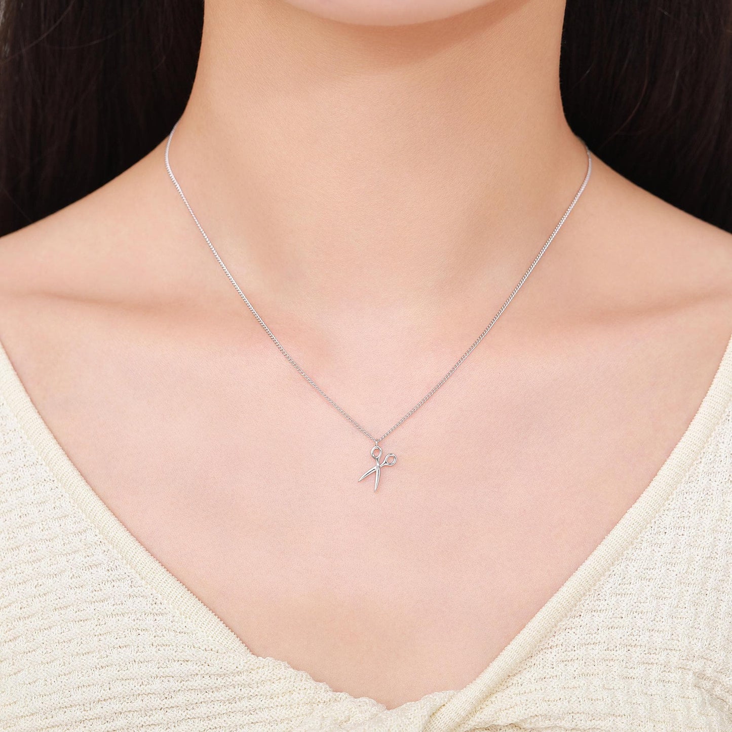 Very Small Scissors Pendant Necklace in Sterling Silver, Silver, Gold or Rose Gold, Cute Scissors Necklace, Silver Scissors Necklace