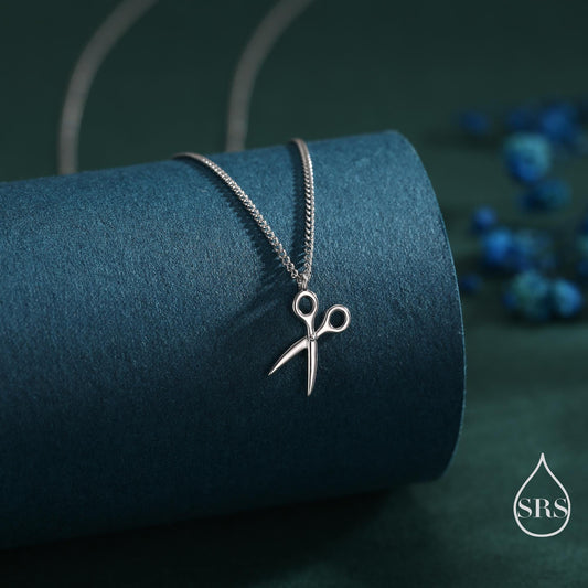 Very Small Scissors Pendant Necklace in Sterling Silver, Silver, Gold or Rose Gold, Cute Scissors Necklace, Silver Scissors Necklace