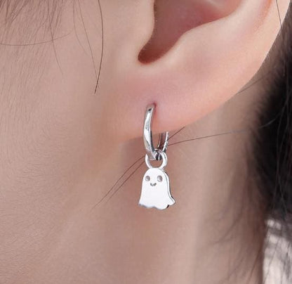 Halloween Theme Charms for Huggie Hoops, Sold as a pair, Sterling Silver Charms for Earrings, Detachable, Silver or Gold or Rose Gold