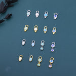 Opal or Moonstone Charms for Huggie Hoops, Sterling Silver Double Round Circle Opal Charms for Earrings, Detachable, Silver or Gold,