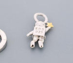 Extra Terrestrial Charms for Huggie Hoops – Planet and Astronaut Charms in Sterling Silver, Silver or Gold Finish