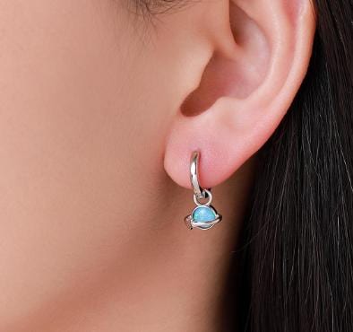 Extra Terrestrial Charms for Huggie Hoops – Planet and Astronaut Charms in Sterling Silver, Silver or Gold Finish