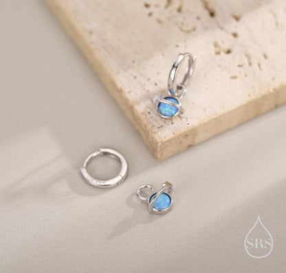 Extra Terrestrial Charms for Huggie Hoops – Planet and Astronaut Charms in Sterling Silver, Silver or Gold Finish