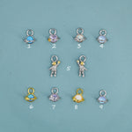 Extra Terrestrial Charms for Huggie Hoops – Planet and Astronaut Charms in Sterling Silver, Silver or Gold Finish