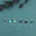 4mm Natural Semi-Precious Gemstones Charms for Huggie Hoops in Sterling Silver, Sold as a Pair, Charms for Earrings, Silver or Gold,