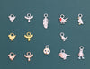Bird Charms for Huggie Hoops in Sterling Silver, Bird and Feathers Charms for Hoops Earrings, Robin Bird Hoop Charms, Owl Charms