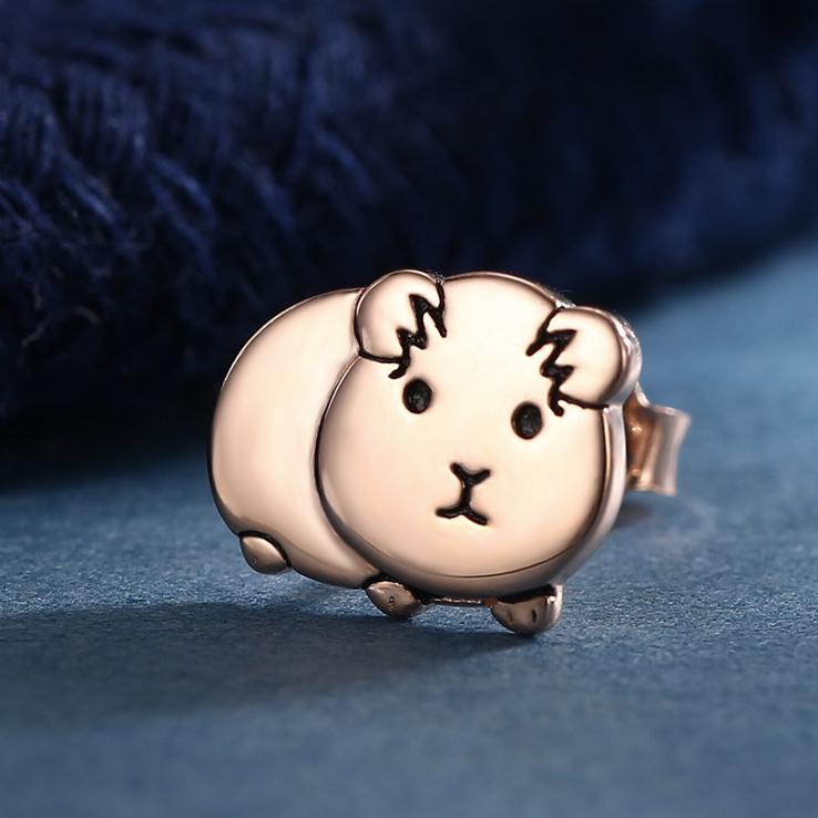 Cute Guinea Pig Stud Earrings in Sterling Silver, Silver Gold or Rose Gold, Guinea Pig Stud Earrings, Pet Earrings, Guinea Pig Earrings