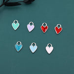 Enamel Heart Charms for Huggie Hoops in Sterling Silver, Detachable Heart Charms for Hoop Earrings, Heart Charms