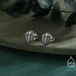 Trilobite Sterling Silver Stud Earrings, Oxidised Trilobite Fossil Stud Earrings, Trilobite Earrings