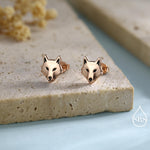 Wolf Head Stud Earrings in Sterling Silver, Silver or Gold or Rose Gold Finish, Wolf Earrings, Nature Inspired Animal Earrings