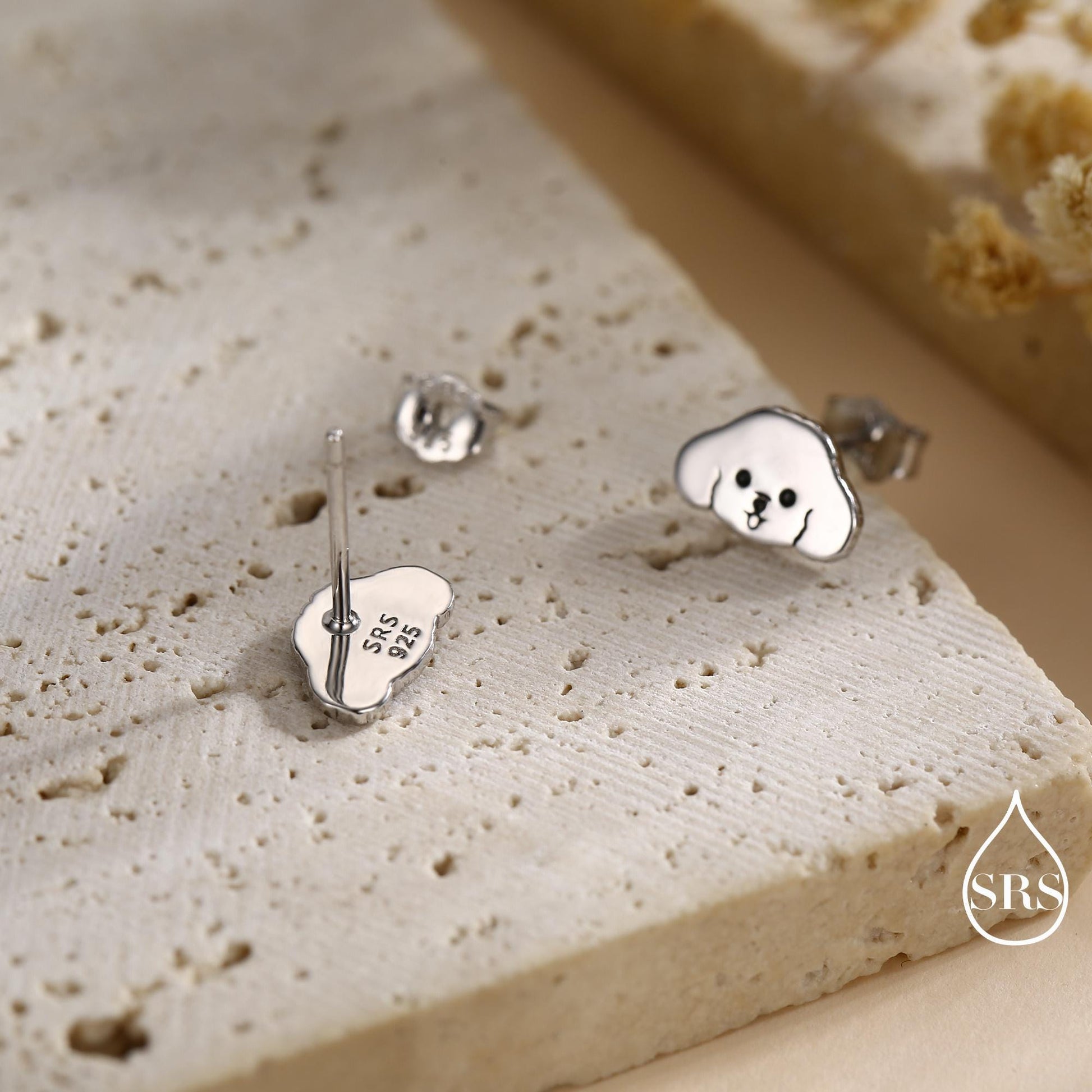 Poodle Puppy Stud Earrings in Sterling Silver, Dog Earrings, Poodle Dog Earrings, Pet Lover, Dog Lover