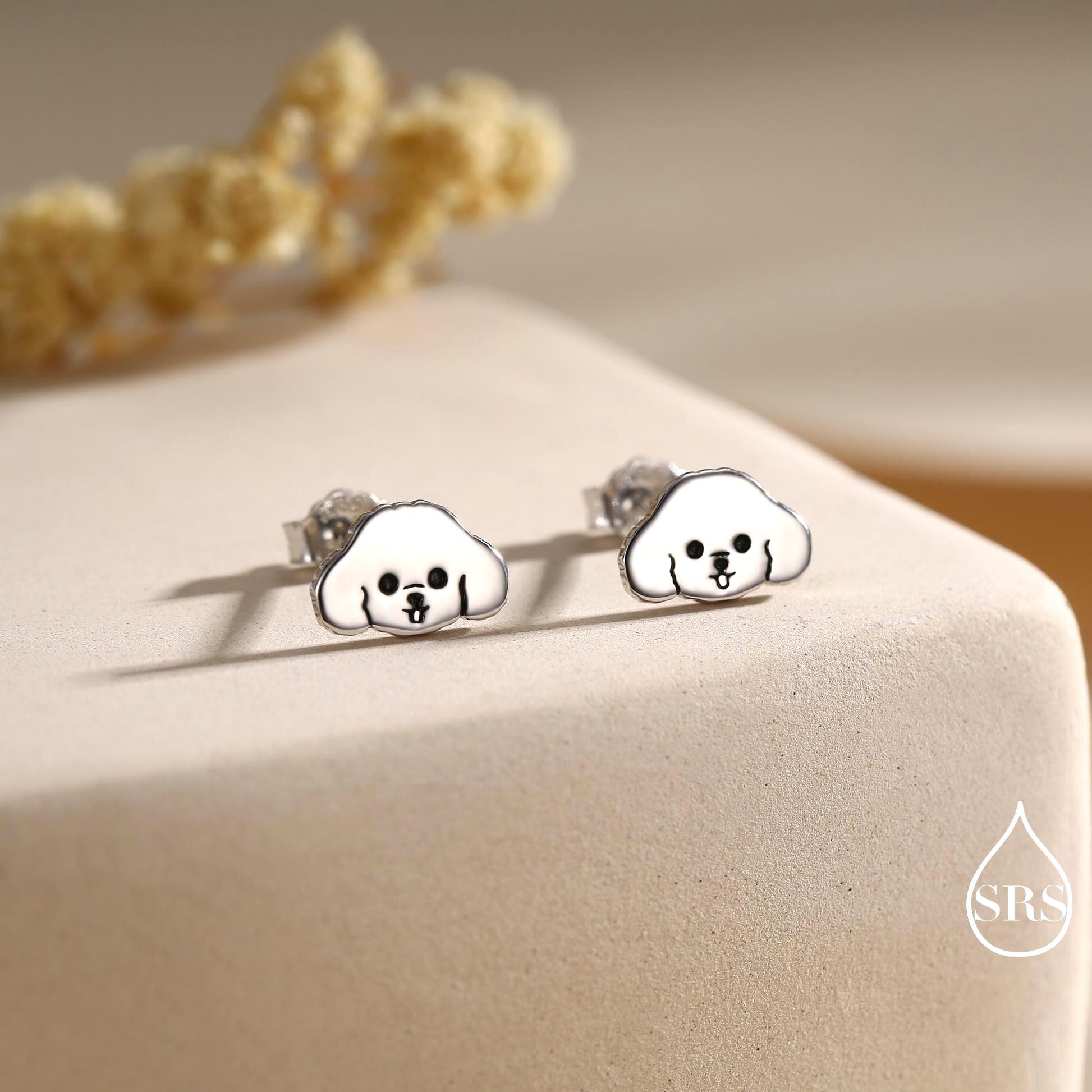 Poodle Puppy Stud Earrings in Sterling Silver, Dog Earrings, Poodle Dog Earrings, Pet Lover, Dog Lover