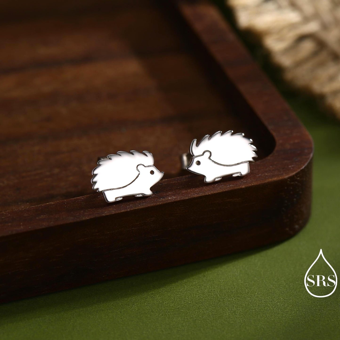 Hedgehog Stud Earrings in Sterling Silver, Silver or Gold, Cute Fun and Quirky Animal Jewellery, Woodland Inspired.