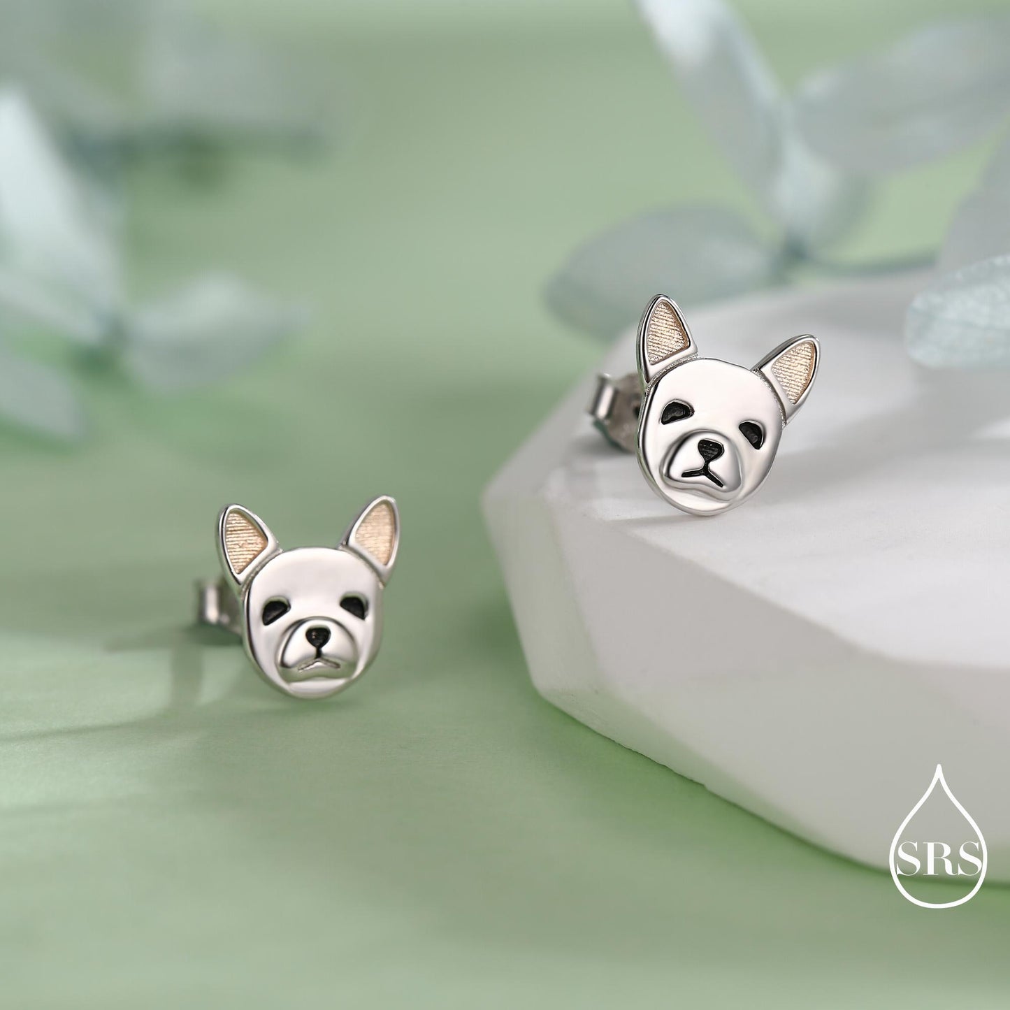 French Bulldog Stud Earrings in Sterling Silver - Dog Stud Earrings -Pet Lover - Cute, Fun, Whimsical