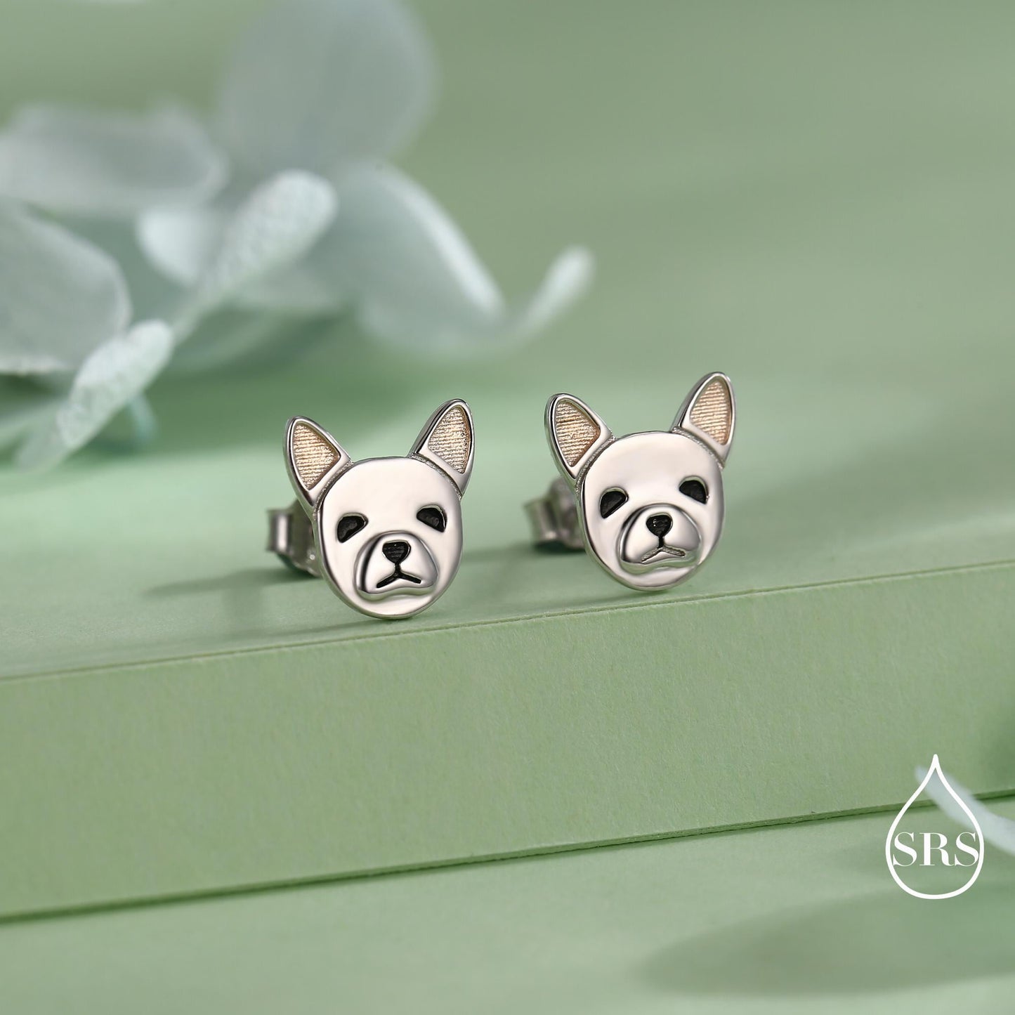 French Bulldog Stud Earrings in Sterling Silver - Dog Stud Earrings -Pet Lover - Cute, Fun, Whimsical