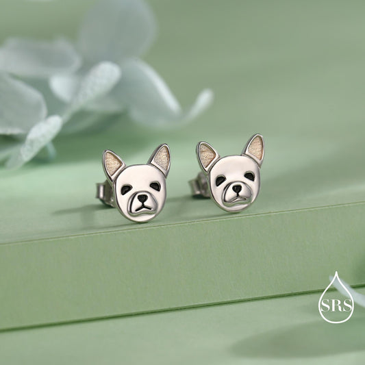 French Bulldog Stud Earrings in Sterling Silver - Dog Stud Earrings -Pet Lover - Cute, Fun, Whimsical