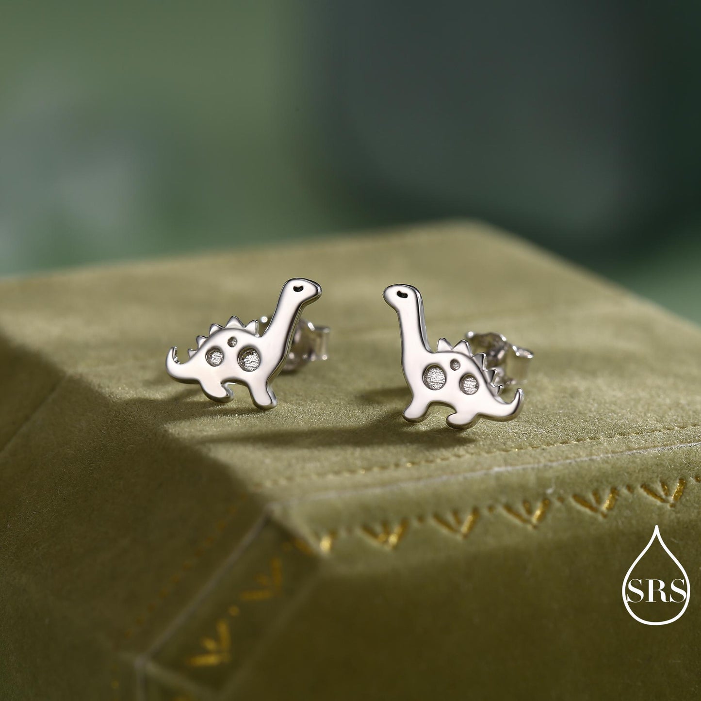 Cute Dinosaur Stud Earrings in Sterling Silver, Brachiosaurus Stud Earrings, Brontosaurus, Edmontosaurus, Diplodocus