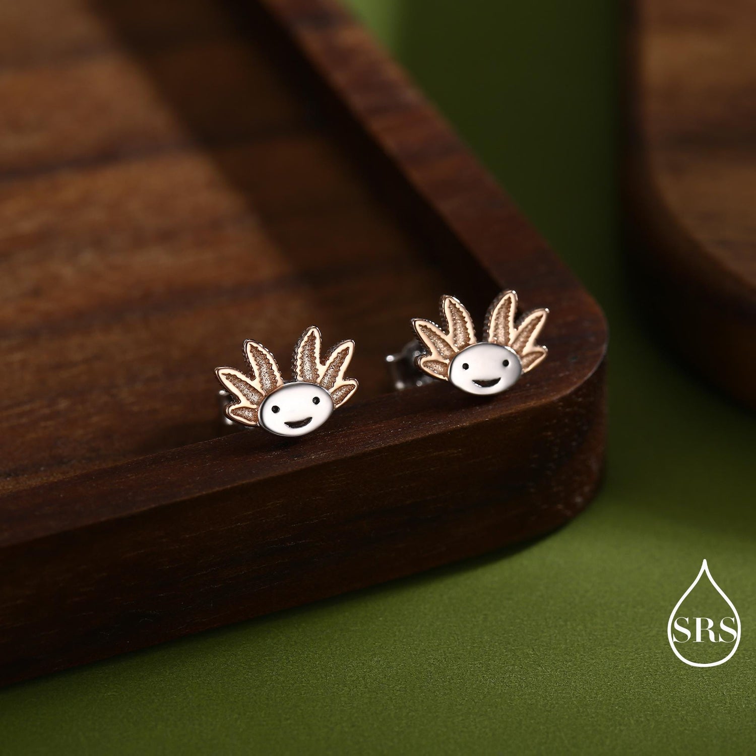 Axolotl Stud Earrings in Sterling Silver - Sea Creature Stud Earrings - Tiny Earrings - Pet Lover - Cute, Fun, Whimsical
