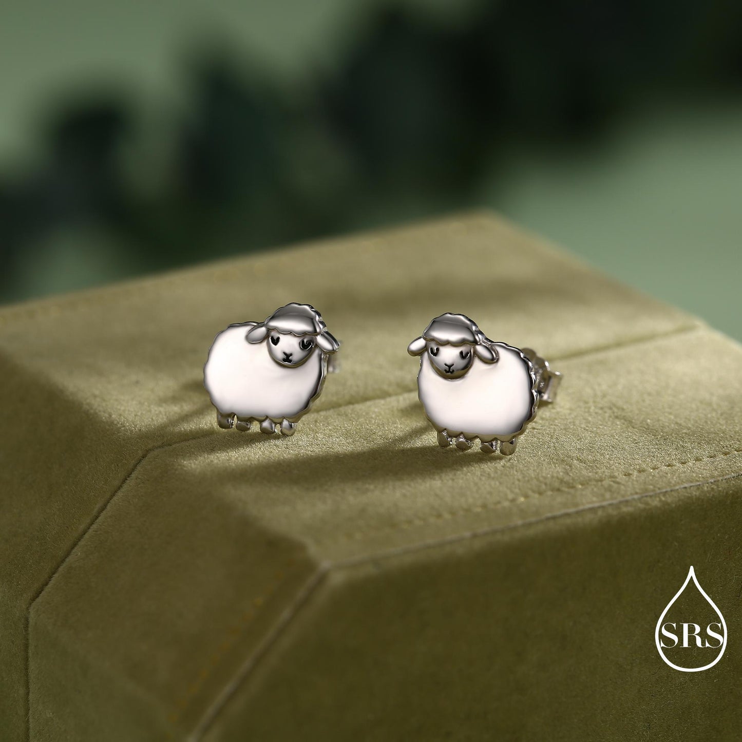 Sheep stud earrings in Sterling Silver, Fluffy Sheep Earrings, Nature Inspired, Pet Lover