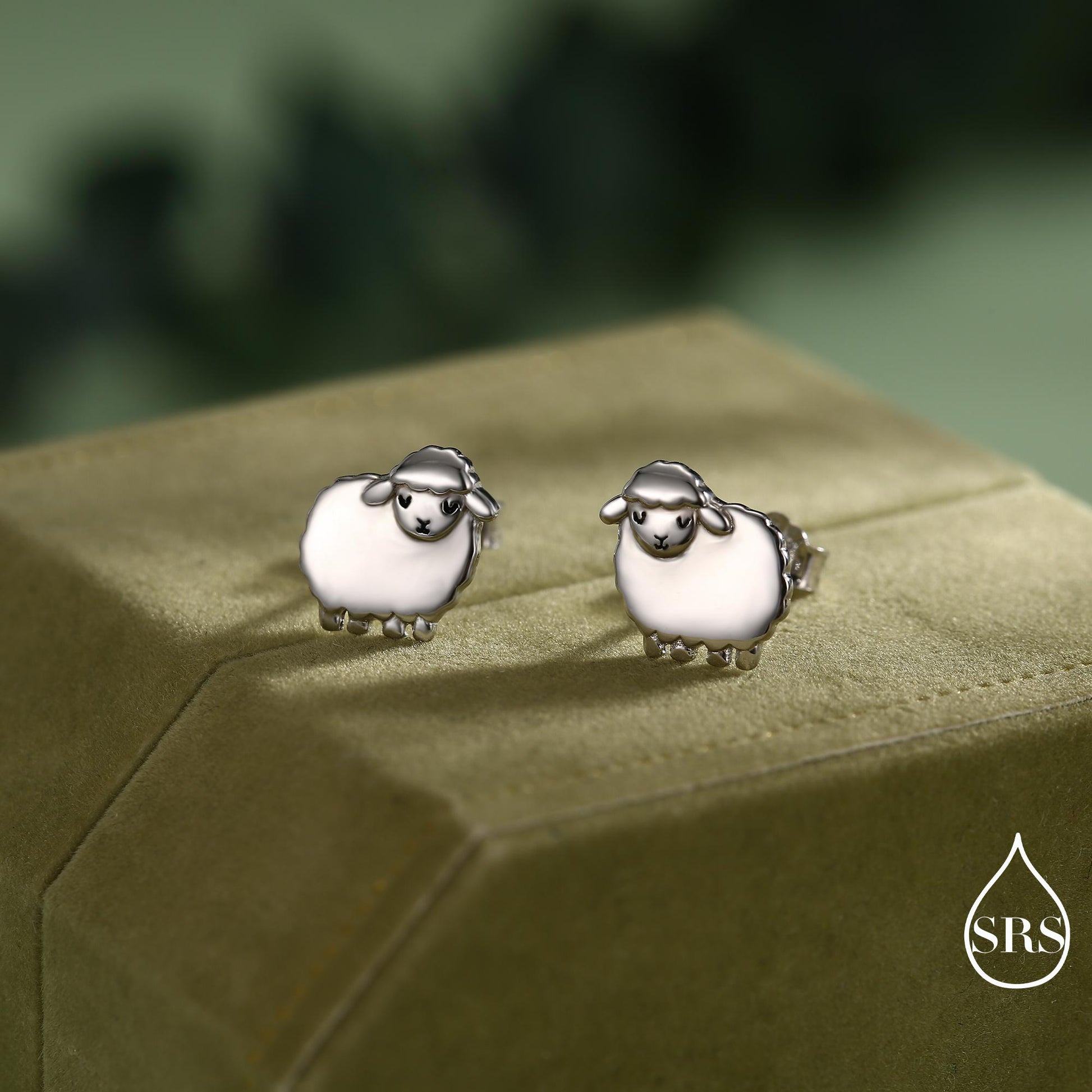 Sheep stud earrings in Sterling Silver, Fluffy Sheep Earrings, Nature Inspired, Pet Lover
