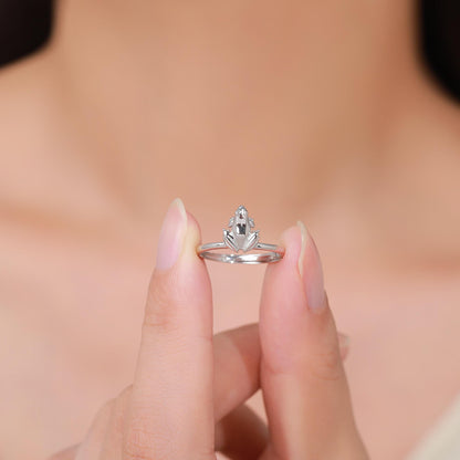 Sterling Silver Tiny Frog Ring, Silver or Gold Finish, Adjustable Size, Miniature Frog Jewellery, Frog Ring