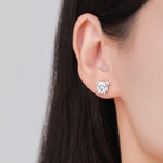Cute Bulldog Stud Earrings in Sterling Silver, Silver, Gold or Rose Gold, Small Bulldog Earrings, Silver Dog Earrings