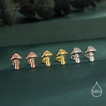 Cute Mushroom Stud Earrings in Sterling Silver, Oxidised Silver or Gold or Rose Gold Finish, Small Mushroom Earrings