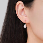 Genuine Freshwater Pearl Hook Earrings in Sterling Silver, Natural Freshwater Pearls, Silver or Gold, Ivory Pearl