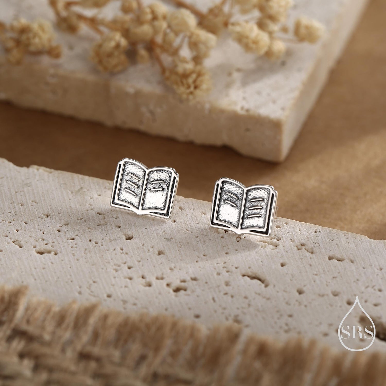 Book Earrings in Sterling Silver, Silver or Gold or Rose Gold, Fun and Quirky Gift for a Book Lover