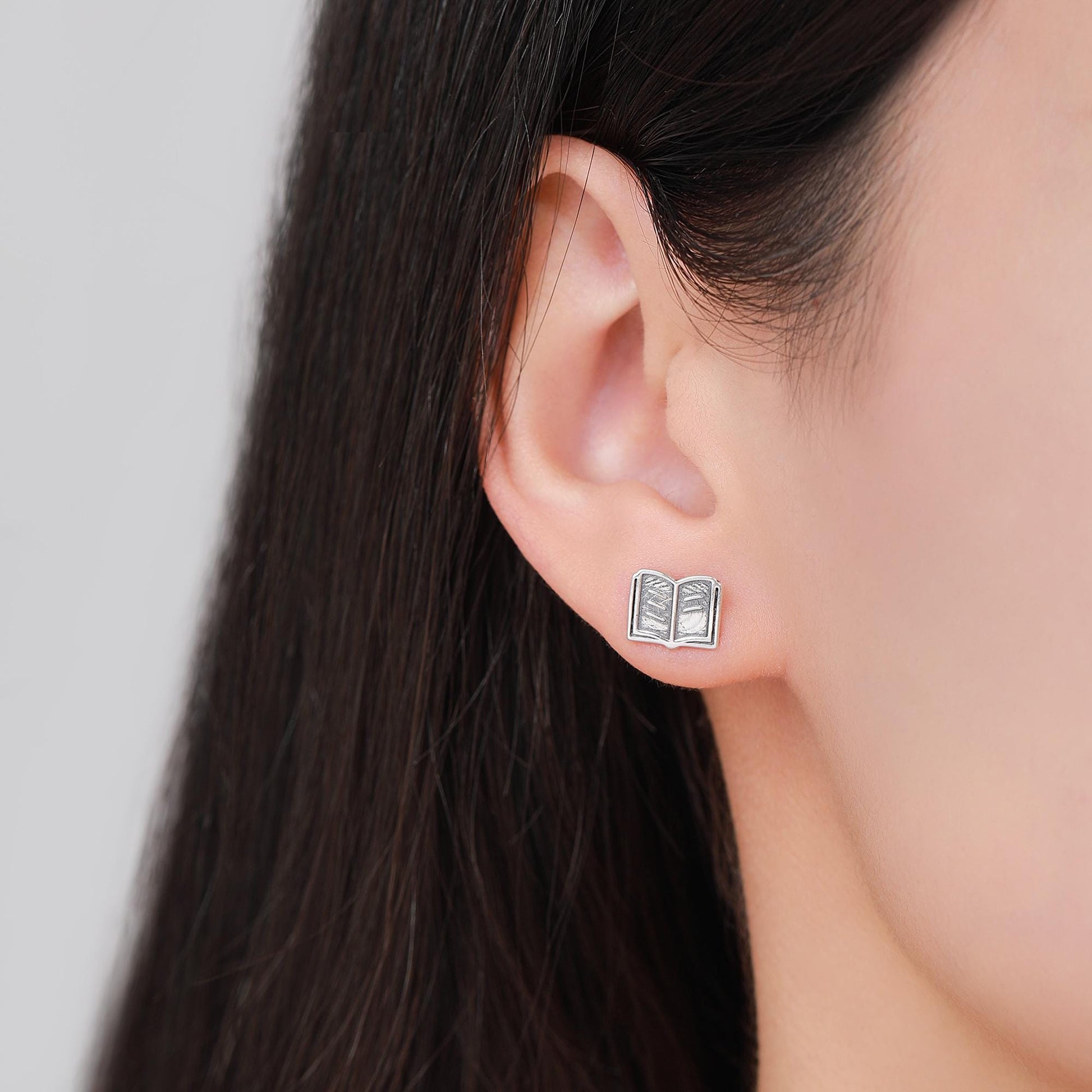 Book Earrings in Sterling Silver, Silver or Gold or Rose Gold, Fun and Quirky Gift for a Book Lover