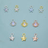 CZ Flower and Lab Moonstone Flower Charms for Huggie Hoops in Sterling Silver, Nature-Inspired Botanical Charms for Hoops Earrings