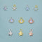 CZ Flower and Lab Moonstone Flower Charms for Huggie Hoops in Sterling Silver, Nature-Inspired Botanical Charms for Hoops Earrings