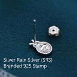 Sterling Silver Four-Leaf Clover & Ladybird Stud Earrings – Good Luck Mismatched Earrings, Minimalist Nature Jewellery, Gift for Her