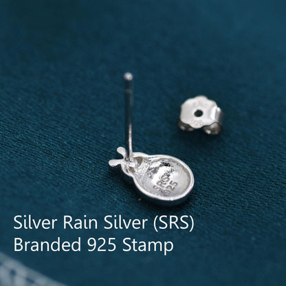 Sterling Silver Four-Leaf Clover & Ladybird Stud Earrings – Good Luck Mismatched Earrings, Minimalist Nature Jewellery, Gift for Her