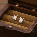 Bull Terrier Dog Stud Earrings in Sterling Silver, Sterling Silver Bull Terrier Dog Earrings, Pet Earrings