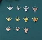 Highland Cow Charms for Huggie Hoops, Sold as a pair, Sterling Silver Charms for Earrings, Detachable, Silver or Gold, Interchangeable Charm